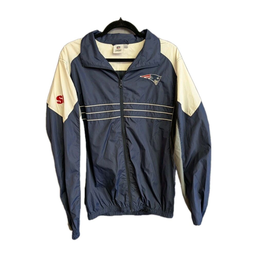 New England Patriots Men's NFL Windbreaker Jacket Reebok Zip Up L Team Apparel